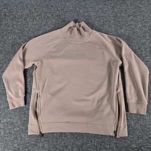 Athleta Cozy Karma Side Zip Funnel Neck Sweatshirt Size L Pockets